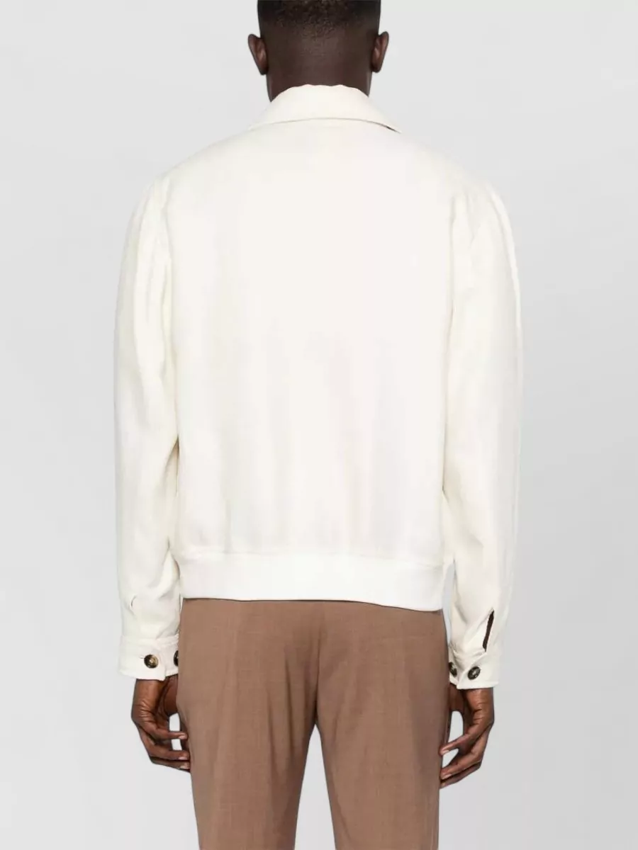 Brunello Cucinelli Hopsack Jacket Long Sleeves Patch Pockets