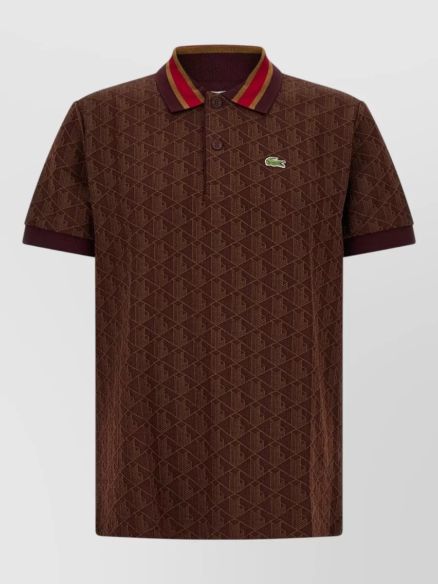 Lacoste jacquard monogram polo shirt