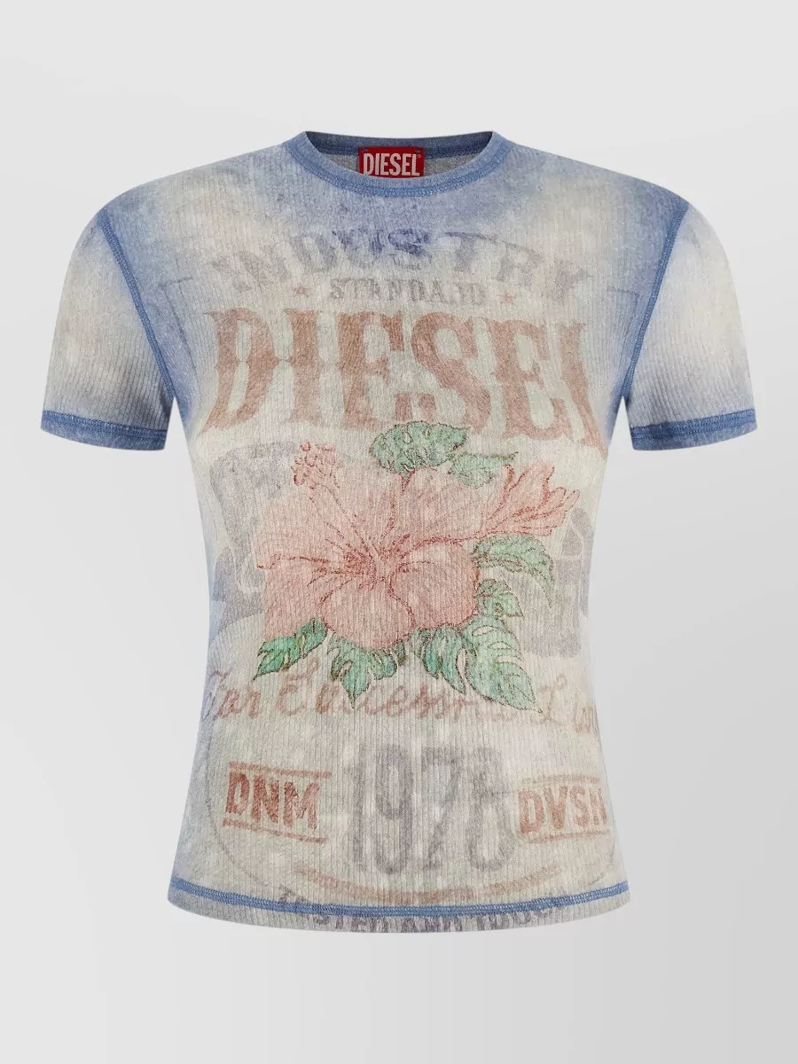 Diesel ribbed printed cotton short-sleeve t-shirt