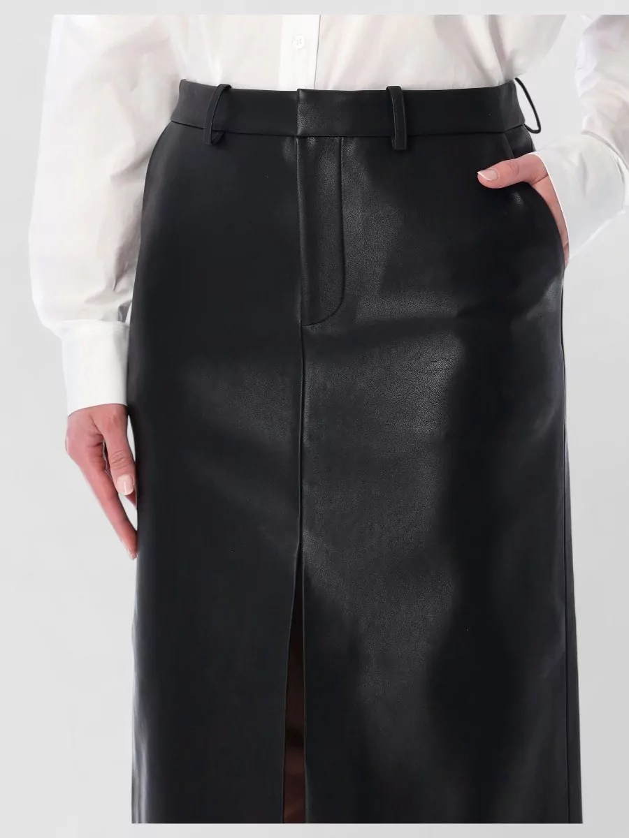 The Frankie Shop Faux Leather Midi Pencil Skirt