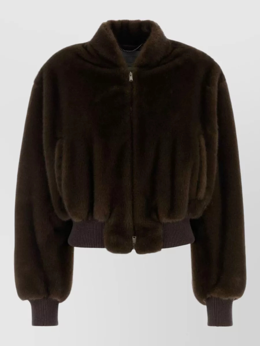 Stella Mccartney faux fur bomber jacket