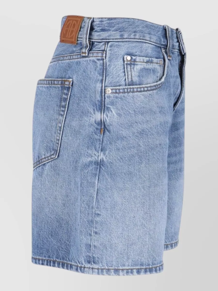 Anine Bing Straight Cotton Knee-Length Shorts