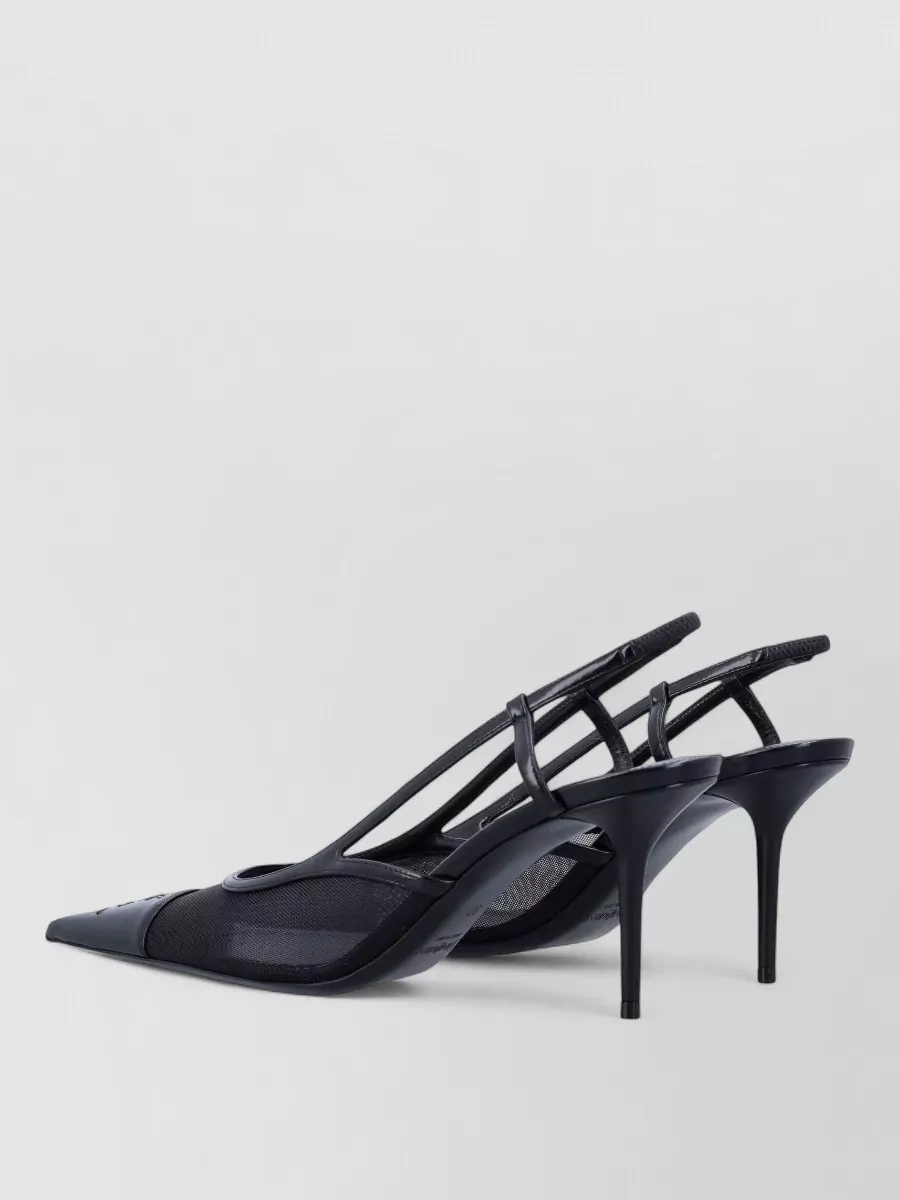 Saint Laurent Leather Mesh Slingback Pumps