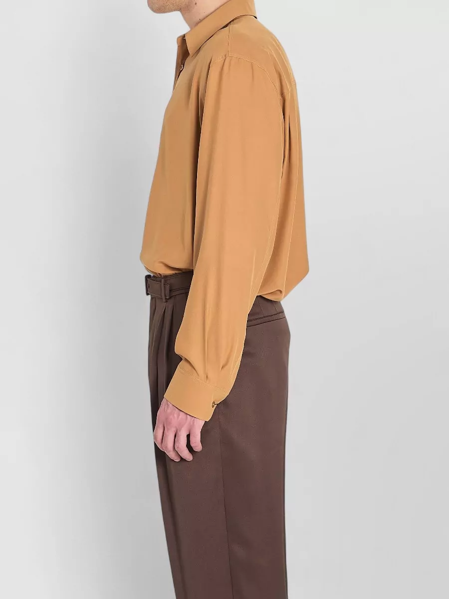 Saint Laurent Loose Fit Long Sleeve Silk Shirt