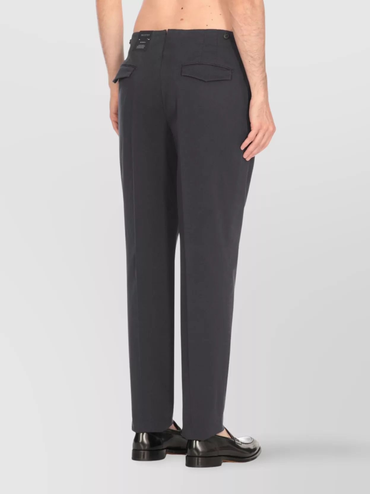 Incotex Straight Cotton Trousers With Pockets In Blue
