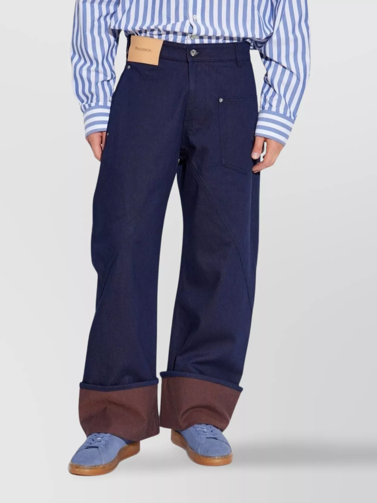 Jw Anderson Straight Trousers With Patch Pocket And Stitch Detailing