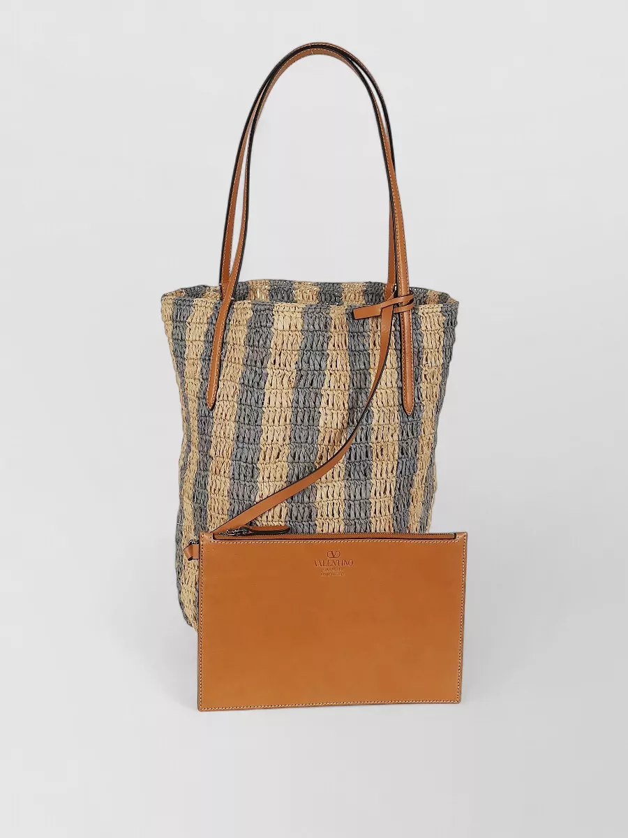 Valentino Garavani Vlogo Signature Raffia Beach Bag