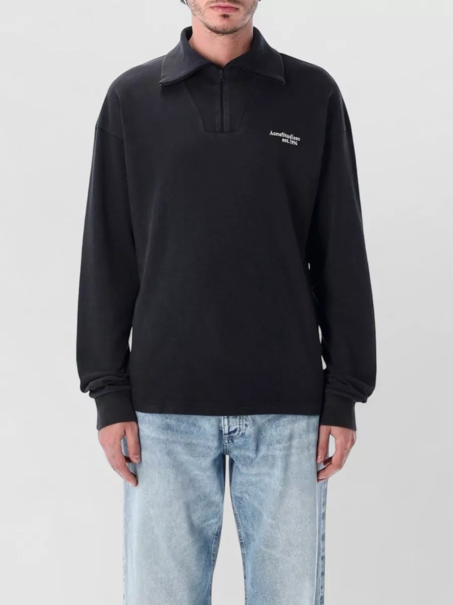 Acne Studios Organic cotton regular-fit half-zip sweatshirt