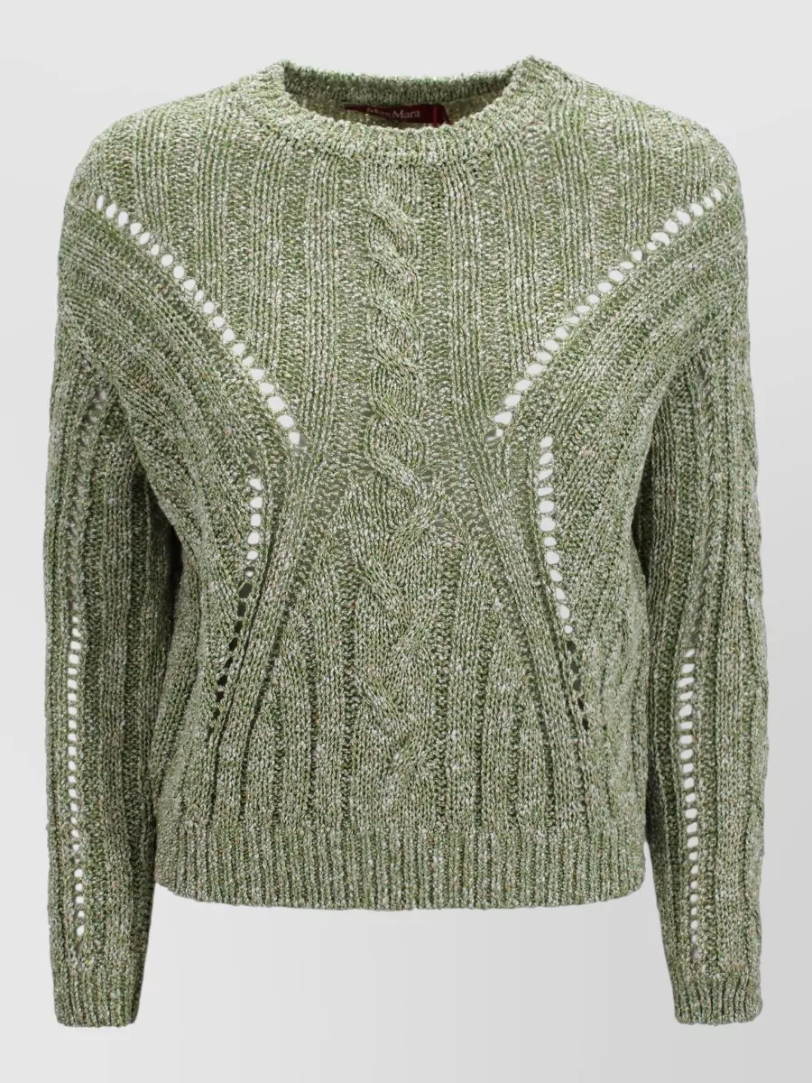 S Max Mara alpaca-blend cable-knit cropped jumper