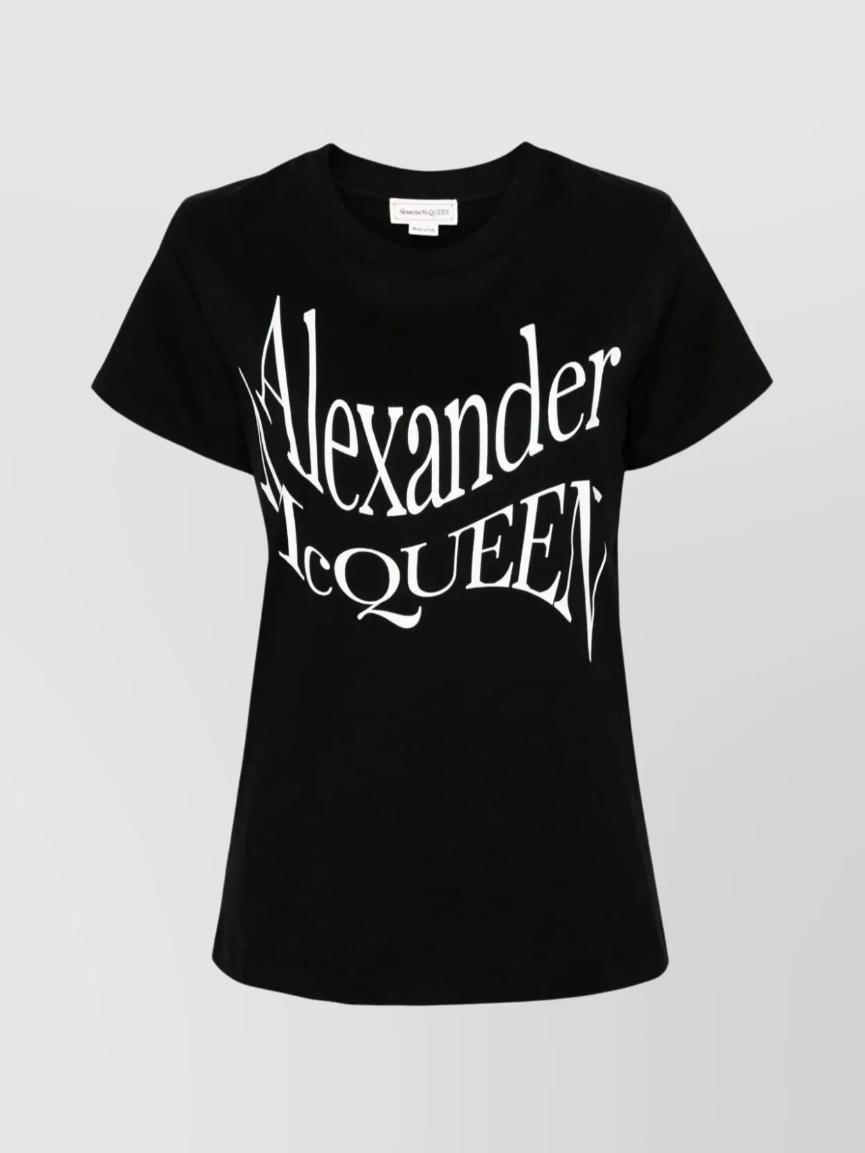 Shop Alexander Mcqueen Printed Crew Neck T-shirt In Black