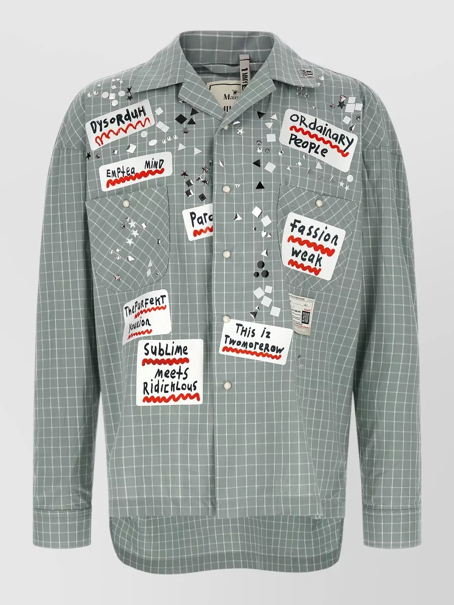 Maison Mihara Yasuhiro checked cotton bowling shirt