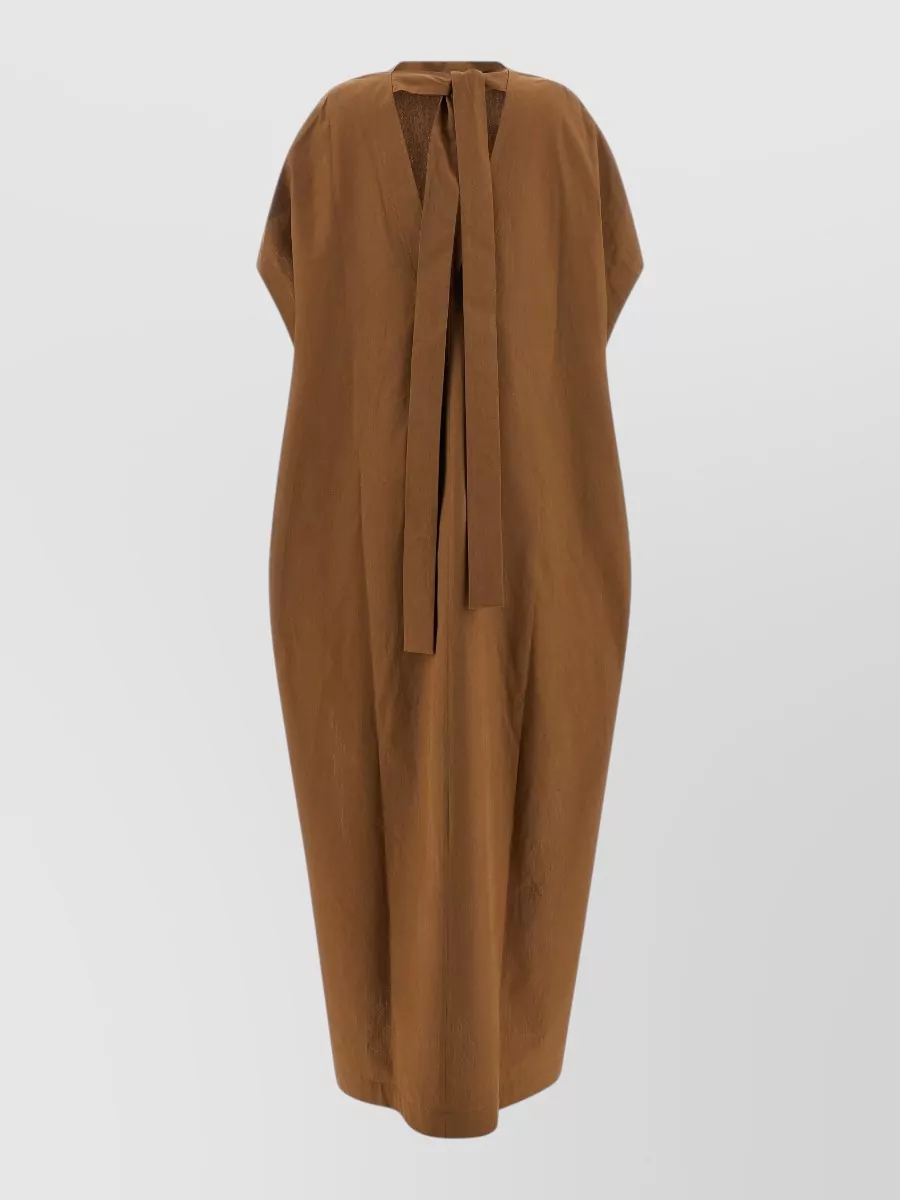 Armarium Cotton V-Neck Short-Sleeve Maxi Dress