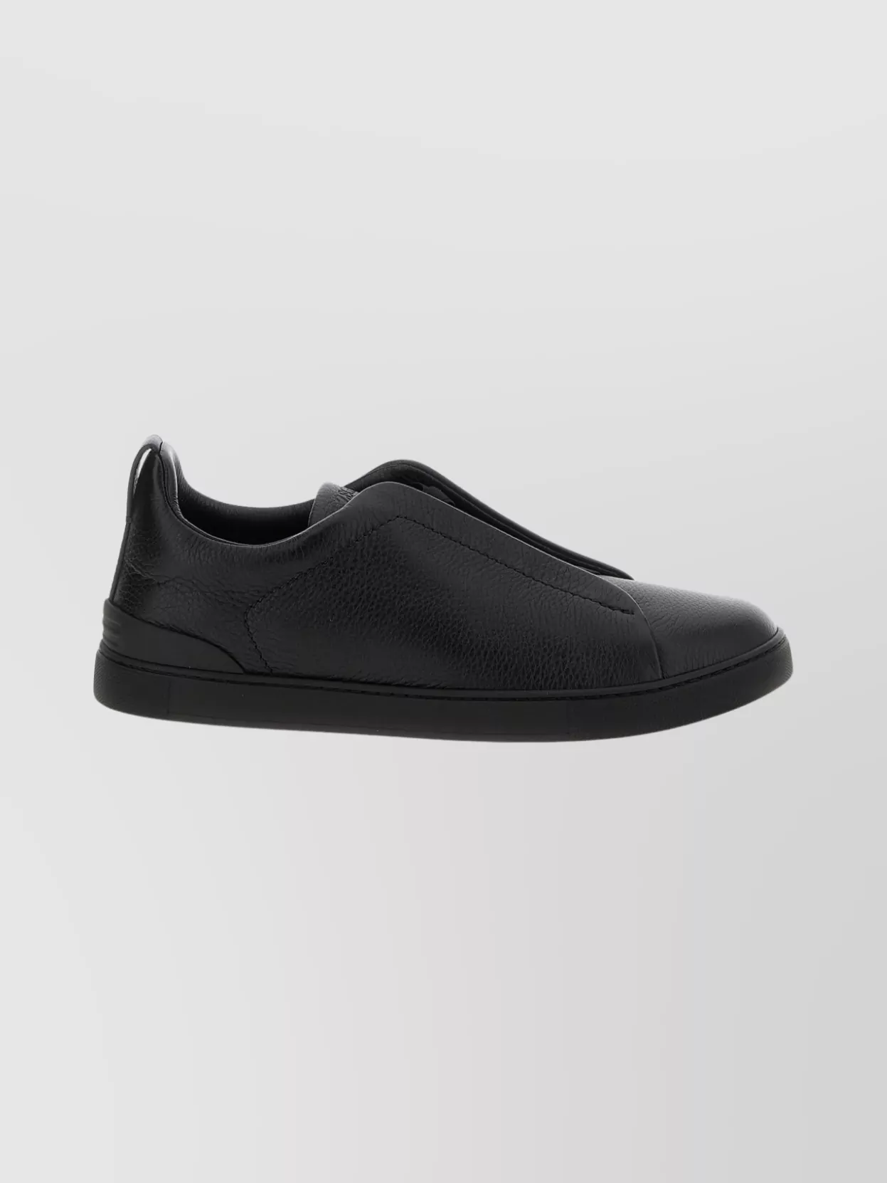 Zegna Textured Leather Round Toe Sneakers