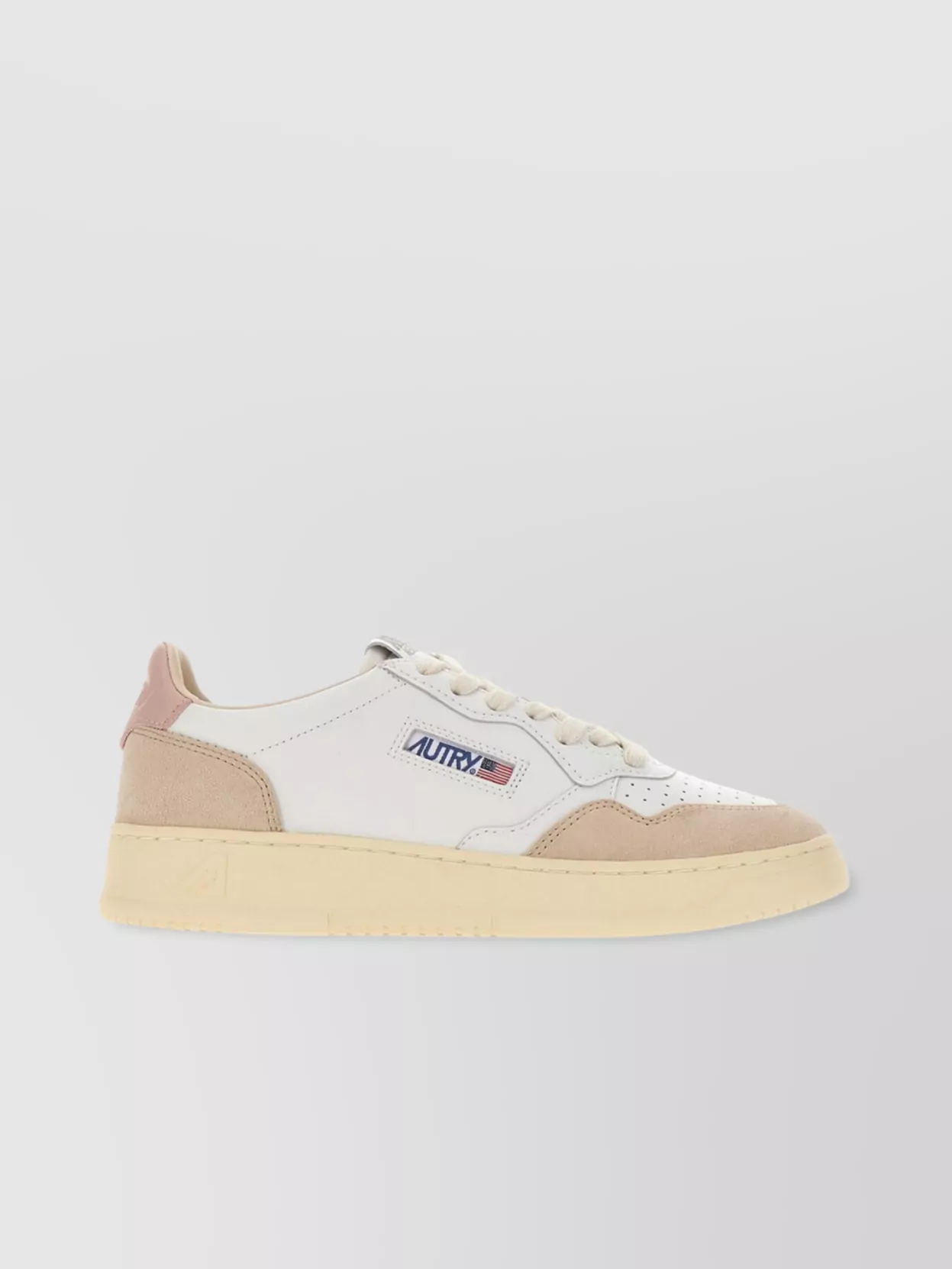 Autry Leather Sneakers With Contrast Heel Tab In White