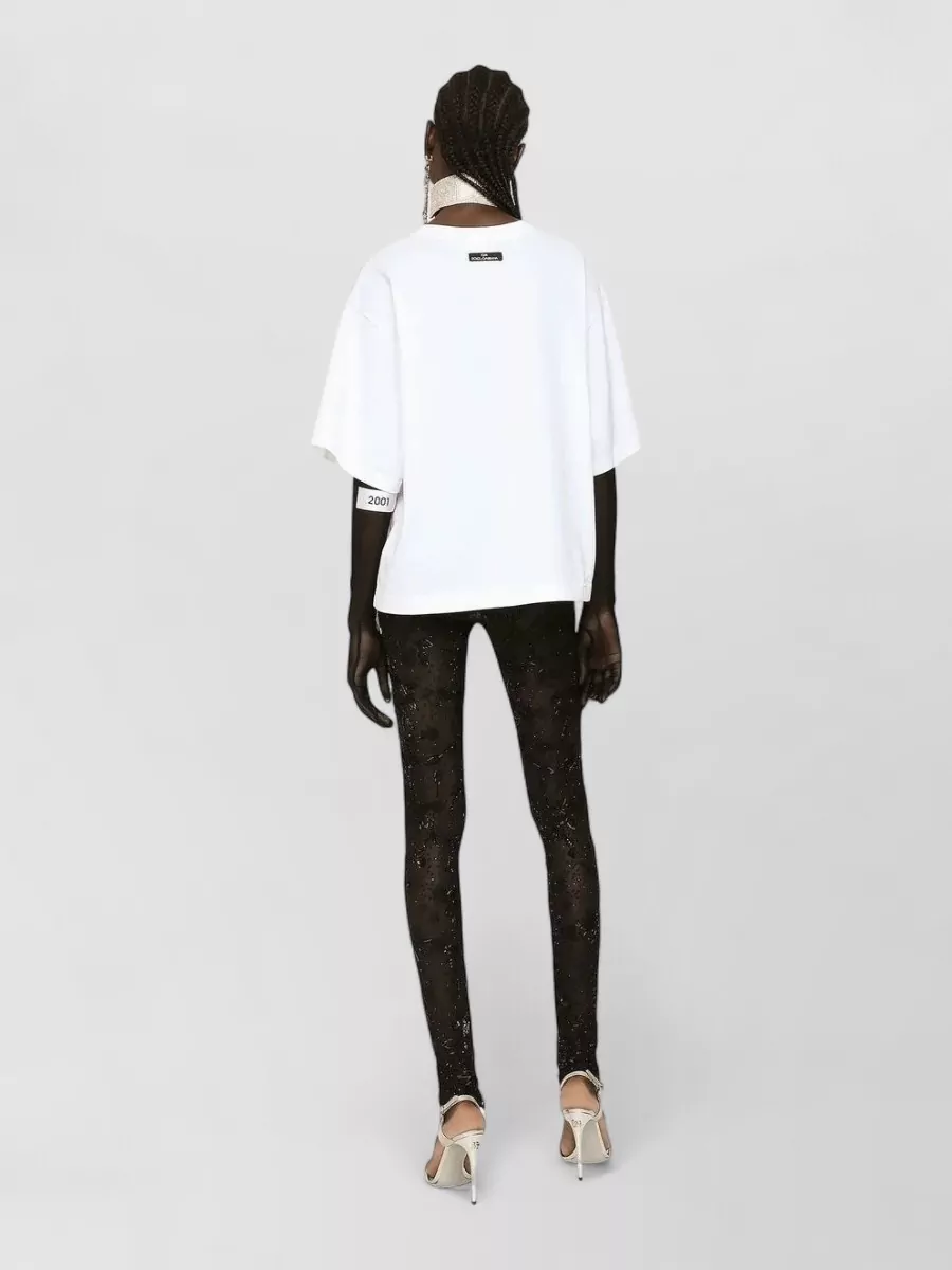 Dolce & Gabbana Sequin Floral Skinny Leggings Mid Rise Stretch