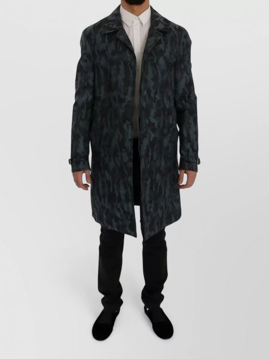 Dolce&Gabbana silk camouflage single-breasted trench coat
