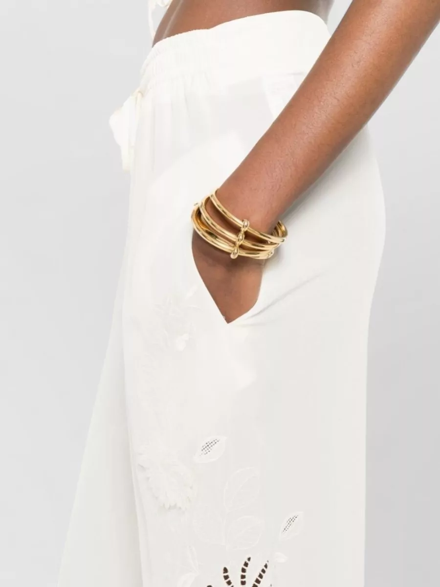 Ermanno Scervino Silk Pajama Trousers Wide Leg Waistband