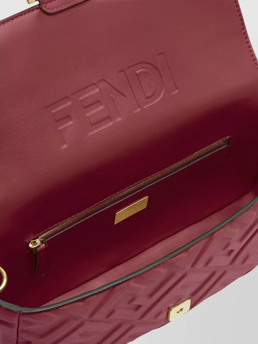 Fendi Mykonos Baguette Shoulder Bag Gold Hardware