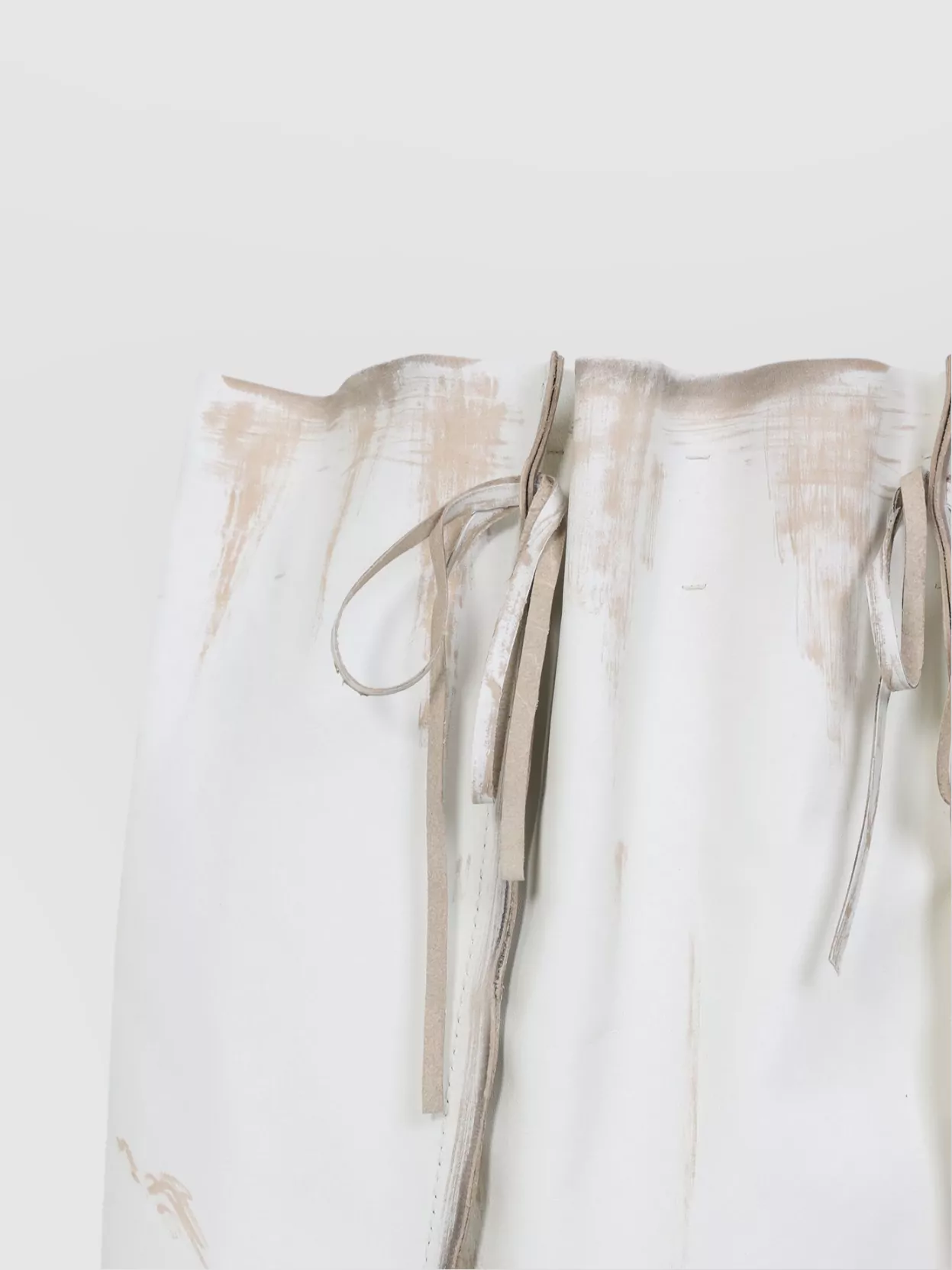 Prada Abstract Print Drawstring Waist Front Slit Skirt In Neutral
