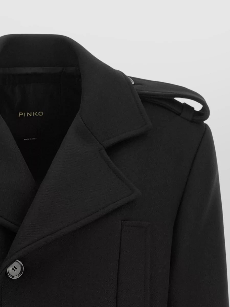 Pinko Wool Double-Breasted Belted Coat