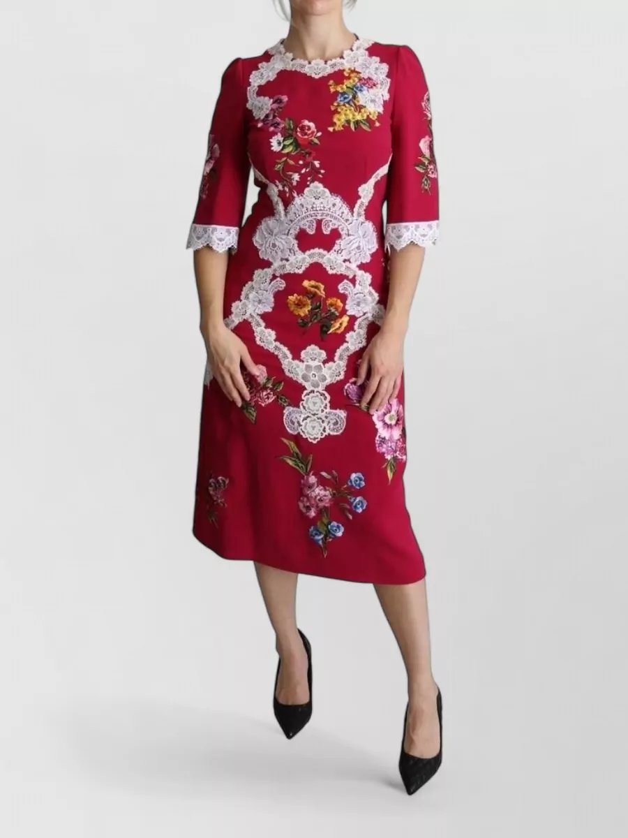Dolce&Gabbana floral embroidered midi dress