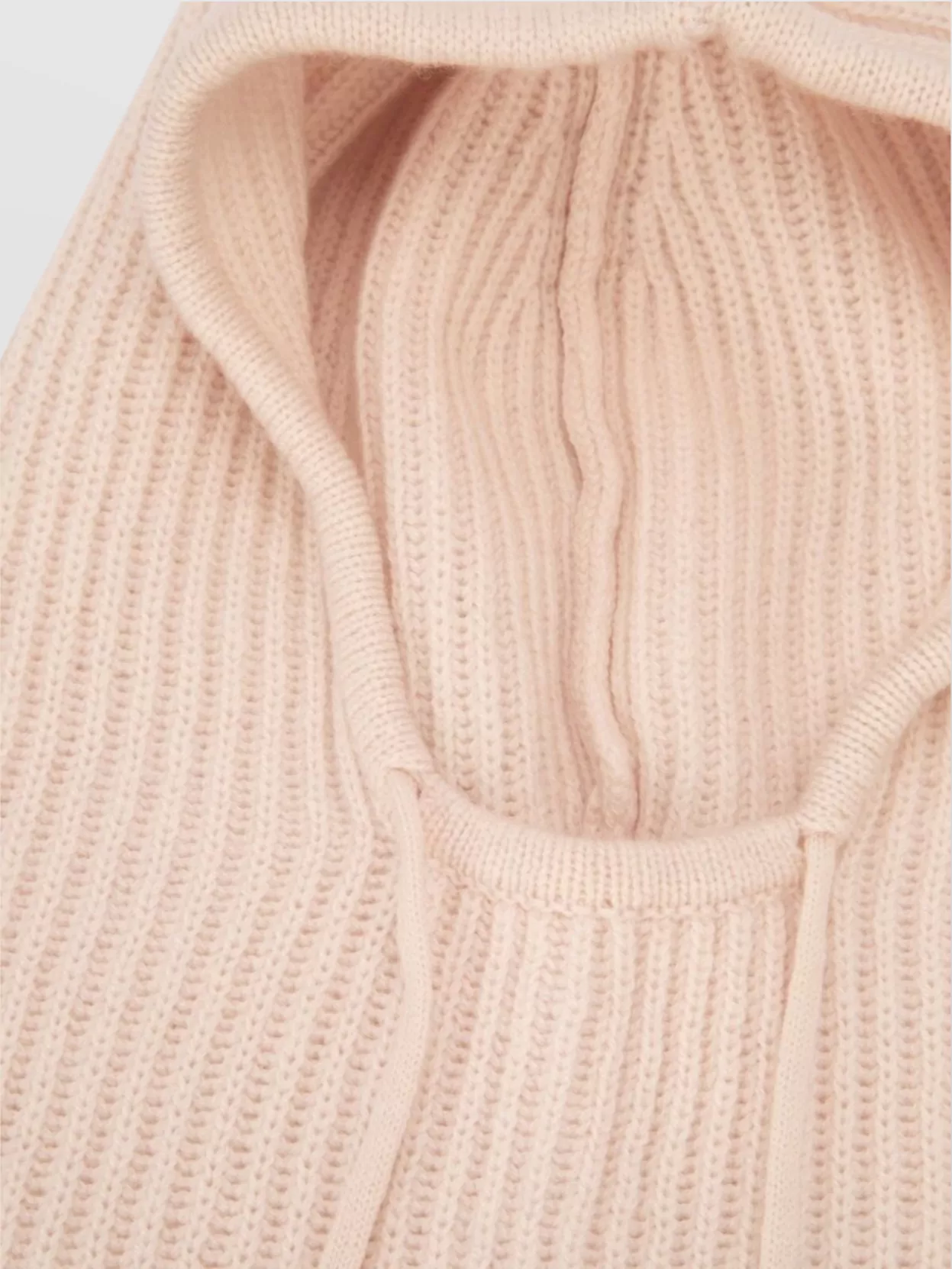 Yves Salomon Ribbed Texture Hooded Beanie Hat