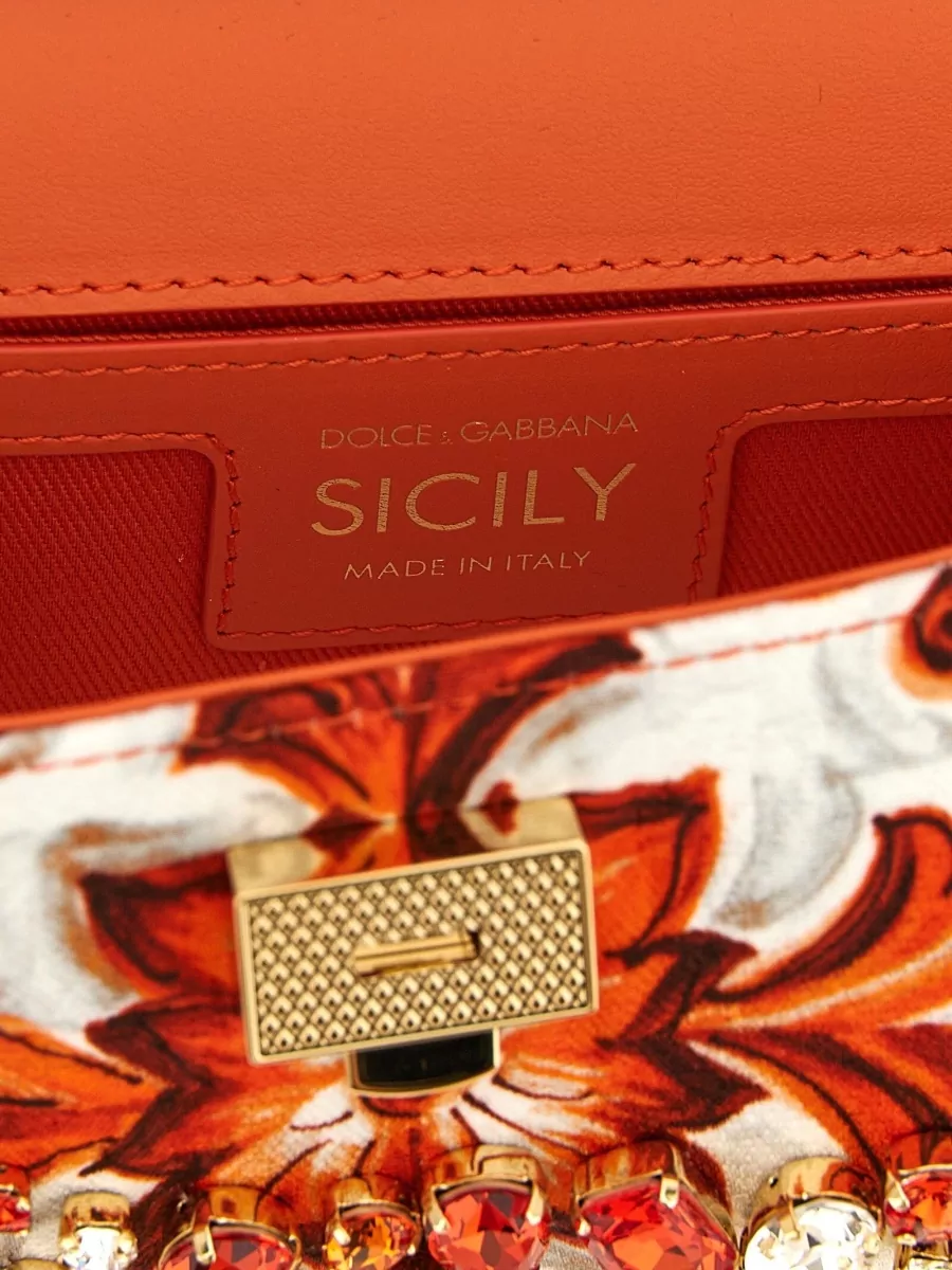 Dolce&Gabbana Sicily Mini Canvas Brocade Mini Bag