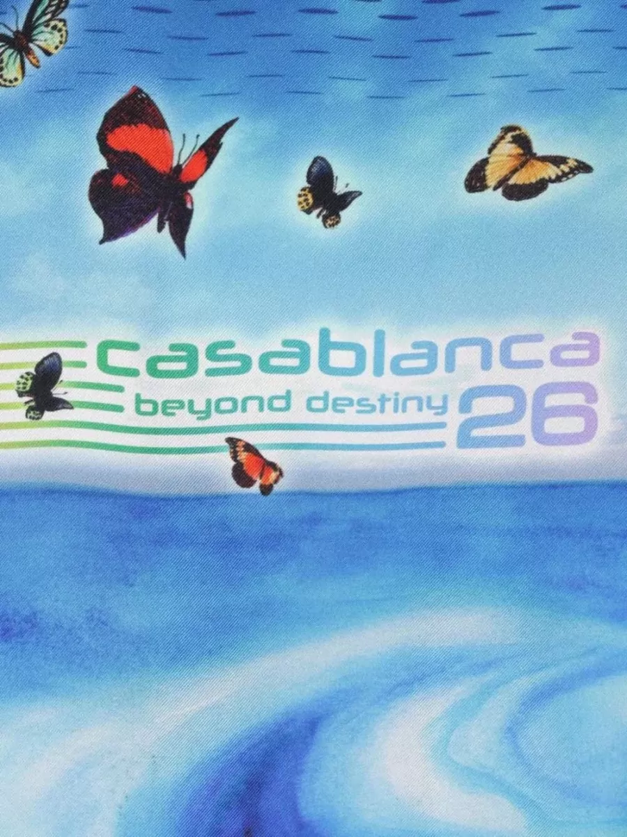 Casablanca Destiny Cuban Collar Silk Graphic Shirt