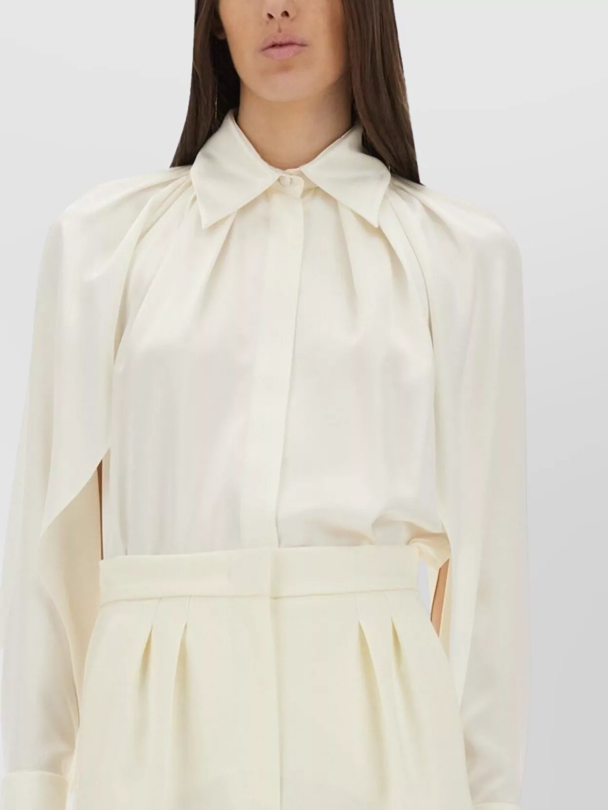 Max Mara Willow Long Sleeve Pleated Shirt