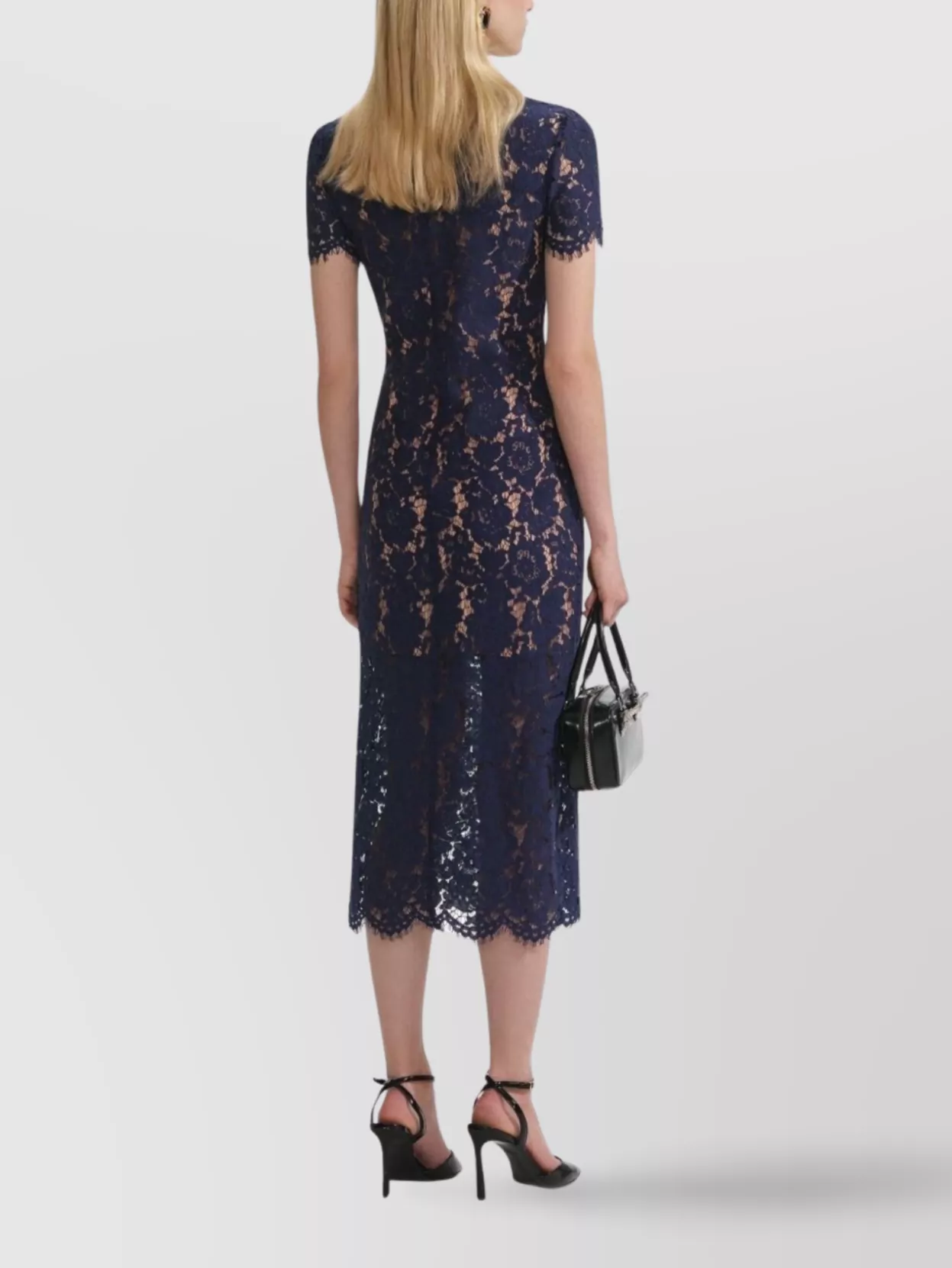 Self-Portrait Long Lace Dress Collar Contrasting