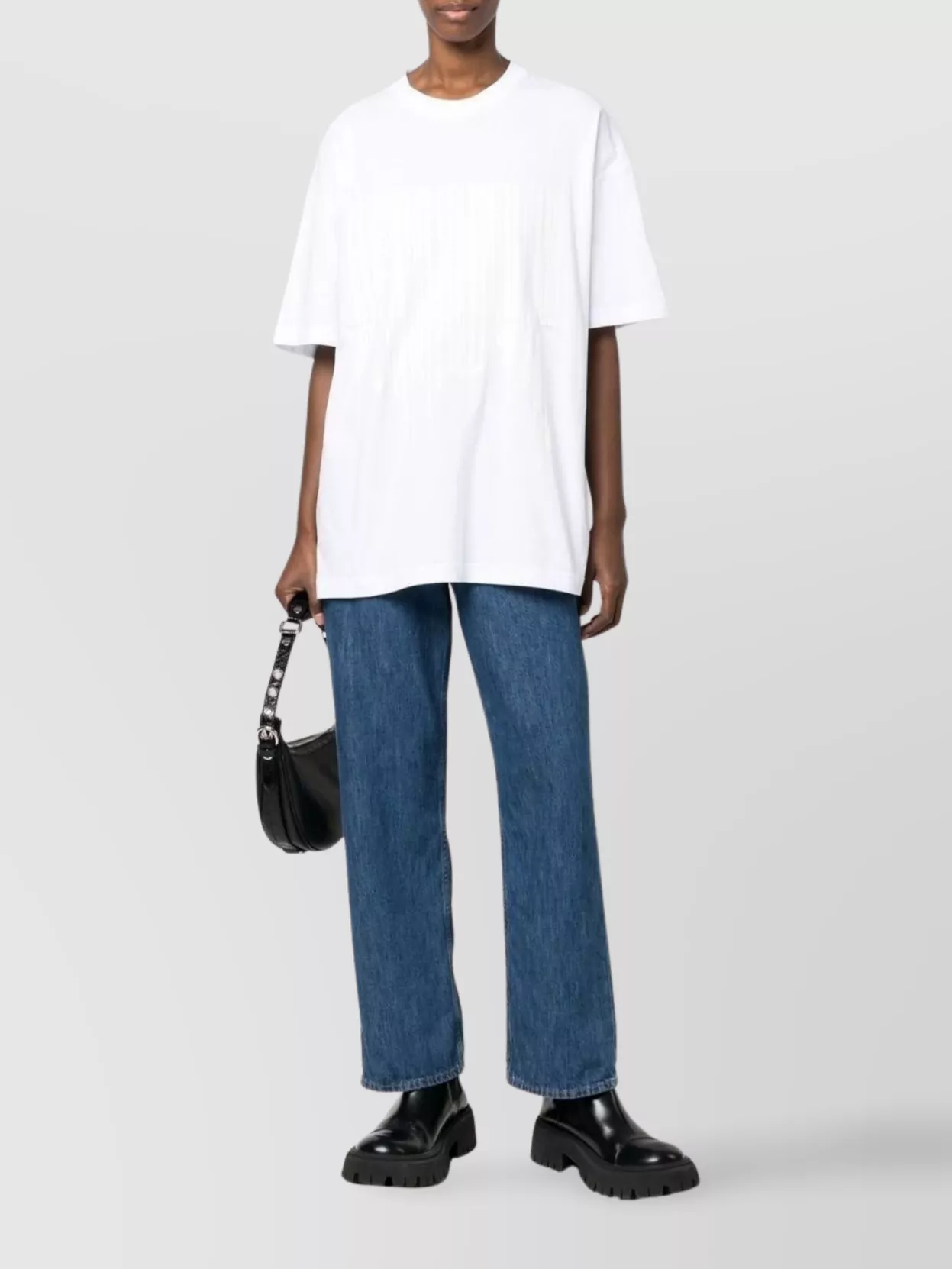 Vtmnts Graphic Print Crew Neck Relaxed Fit Top In White