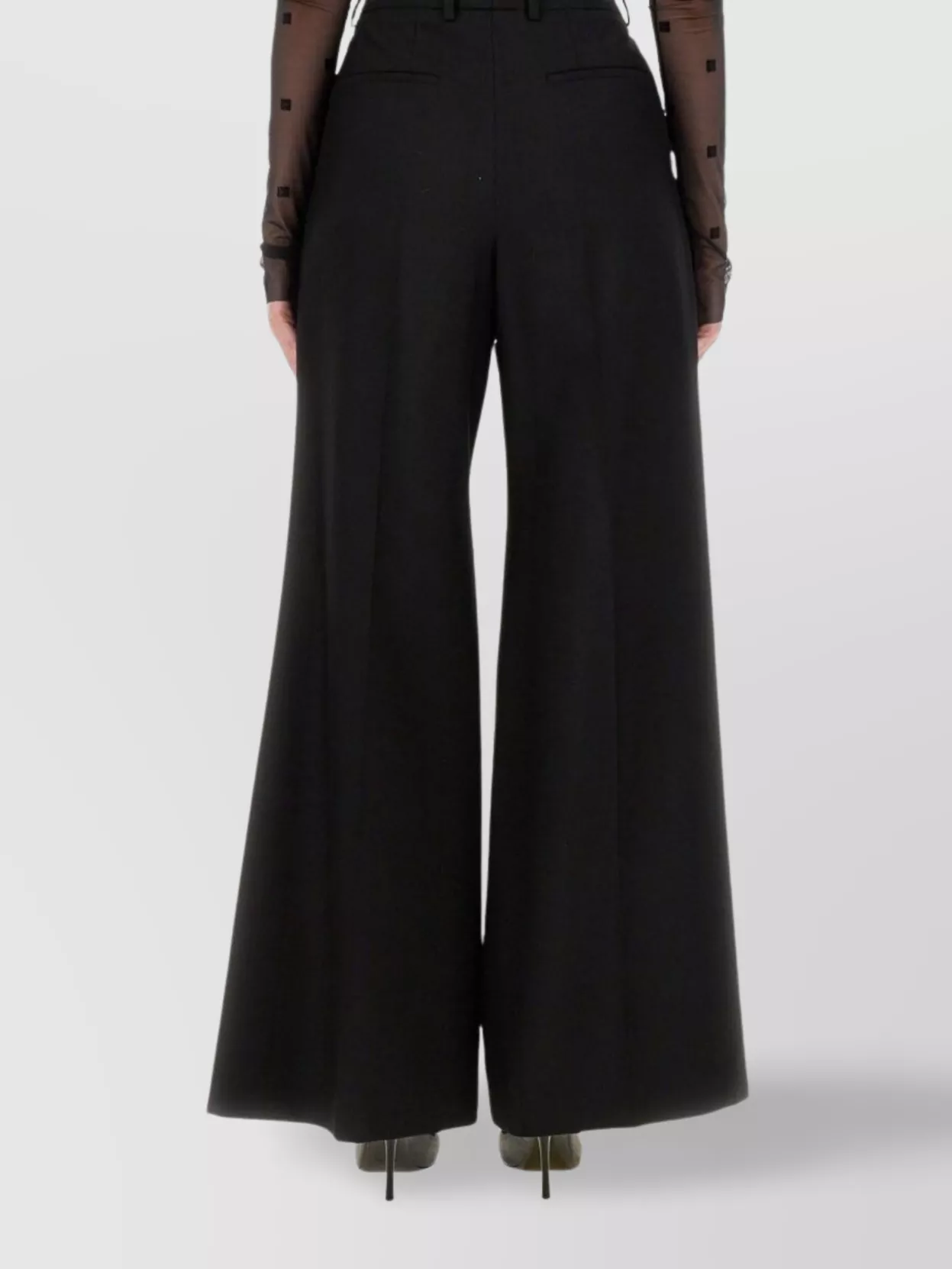 Givenchy High Waist Wide-Leg Trousers With Belt Loops
