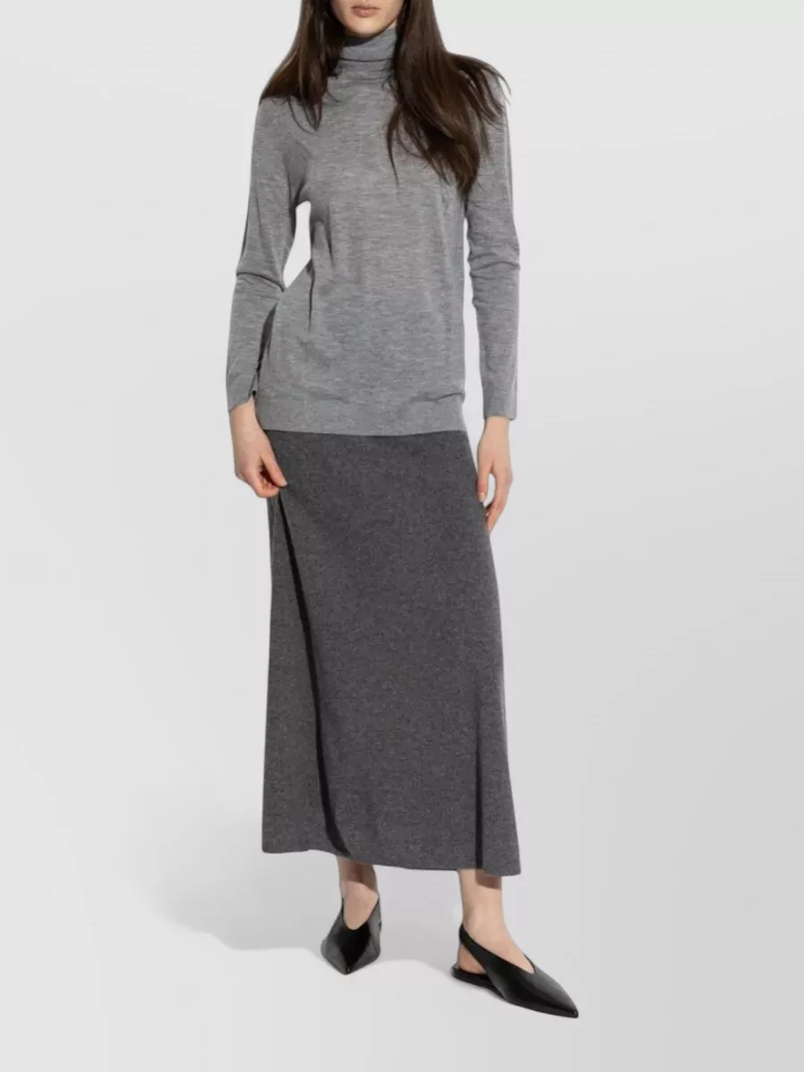 Lisa Yang Cashmere Ribbed A-Line Midi Skirt