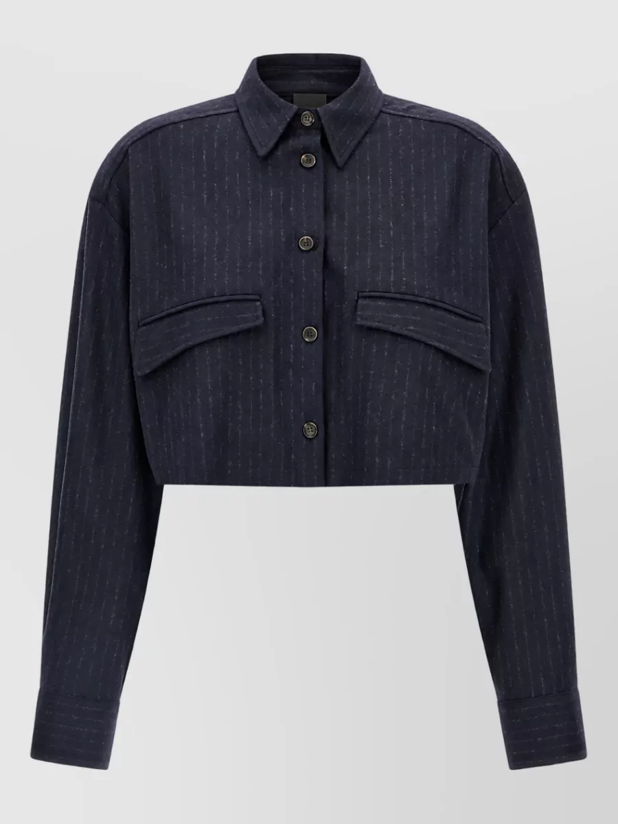 Pinko Pinstripe cropped shirt jacket