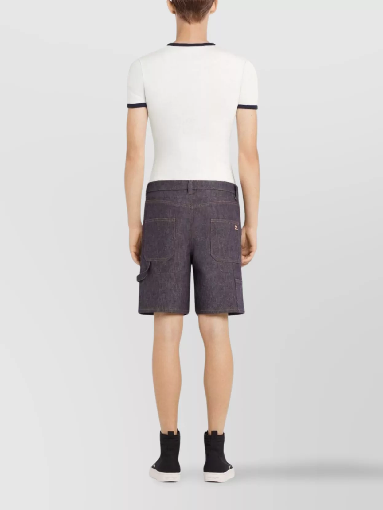 Courrèges Crew Neck T-Shirt Contrast Trim
