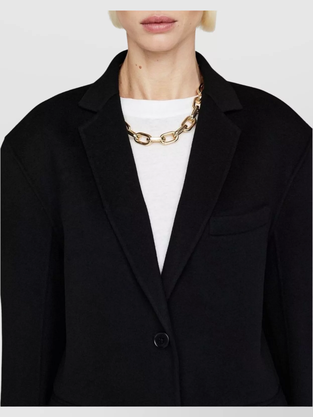 Shop Anine Bing Oversized Wool-cashmere Blazer With Pockets And Padded Shoulders