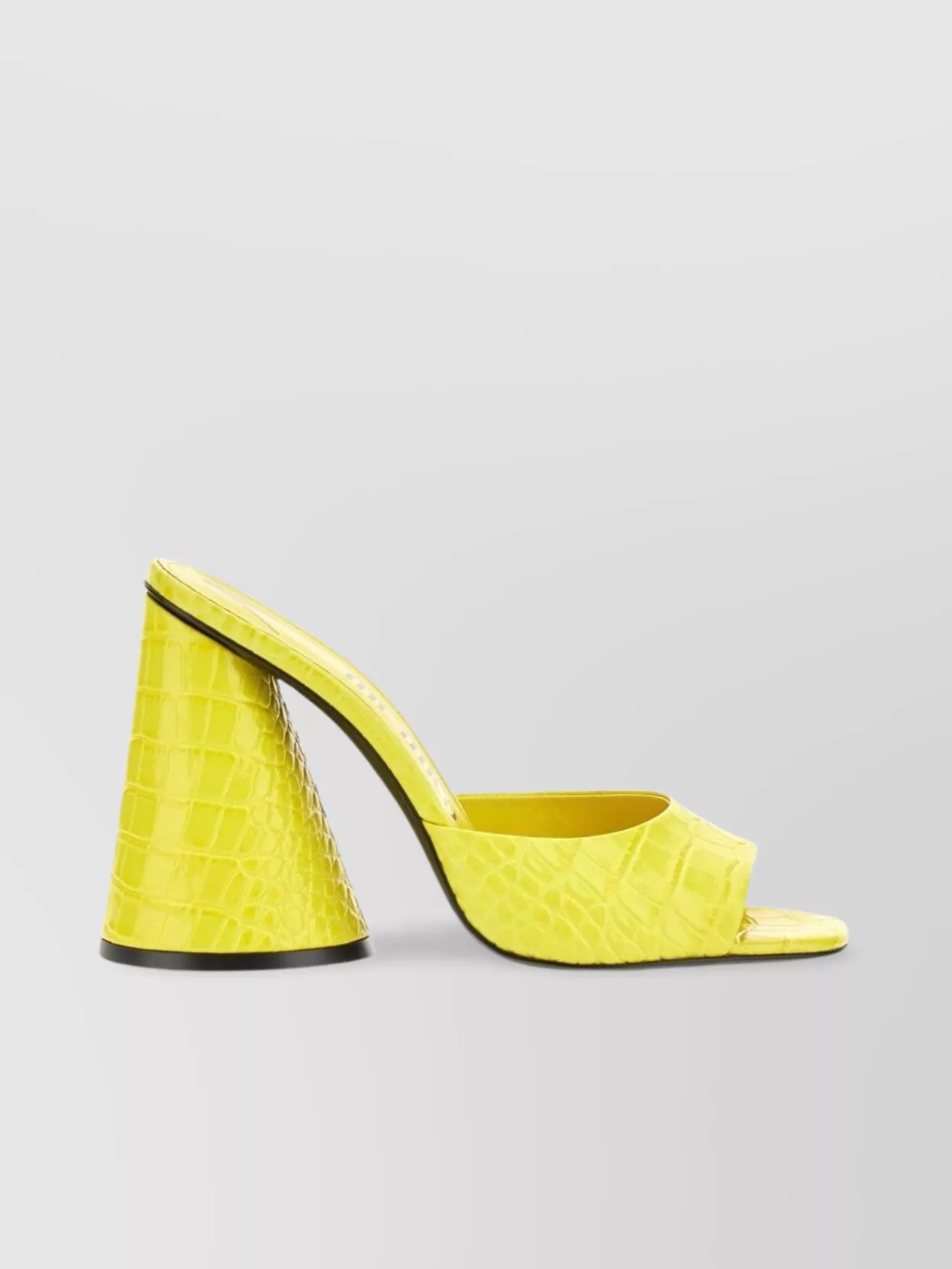 Attico Luz Crocodile Cone Heel Mules