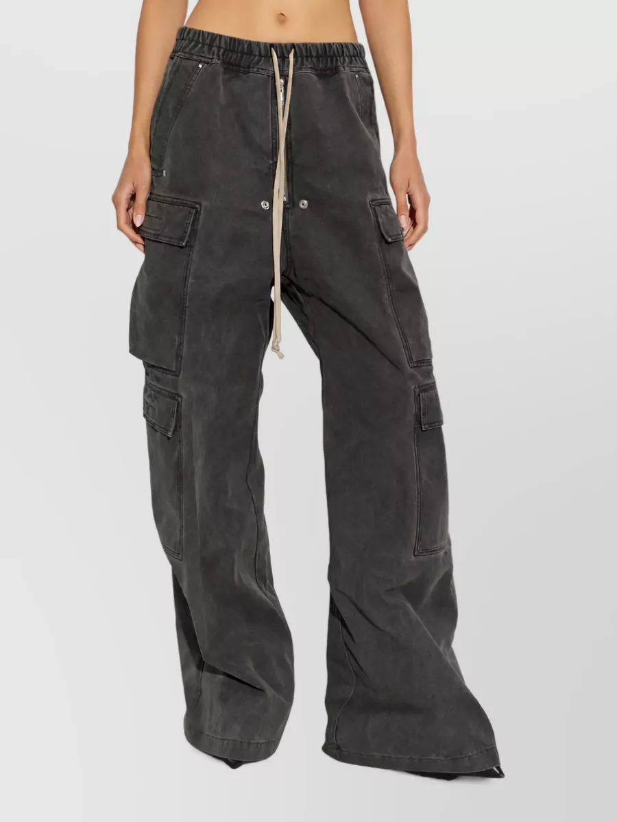 Rick Owens Drkshdw Wide Leg Cargo Denim Trousers