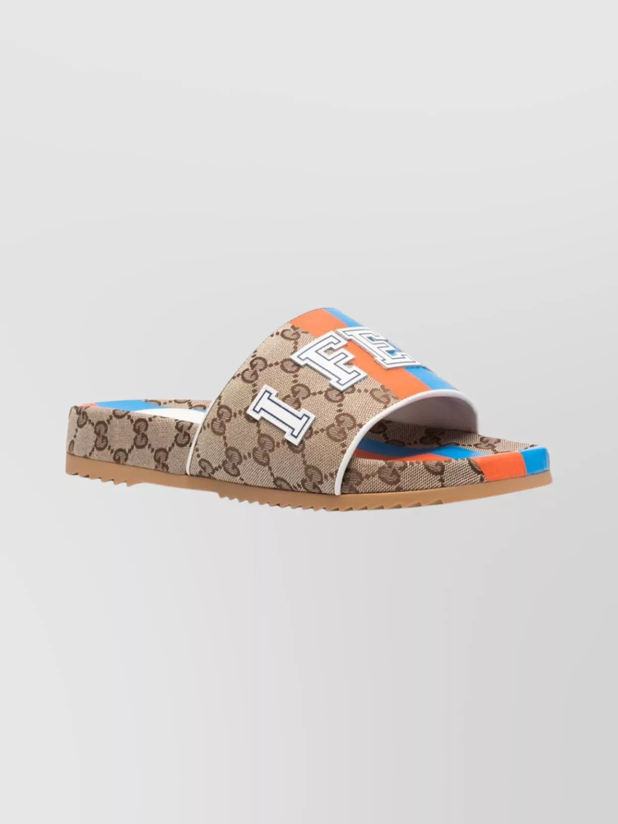 Gucci Open Toe Flat Sole Rubber Sandals In Multi