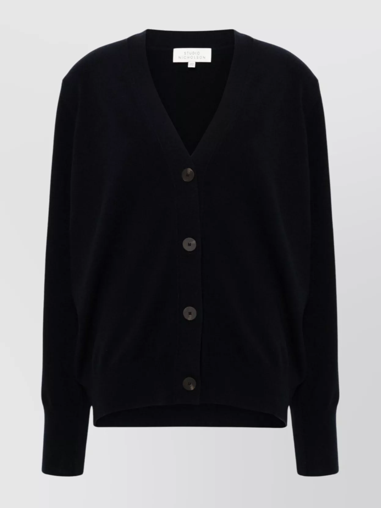 Studio Nicholson V-Neck Ribbed Knit Cardigan