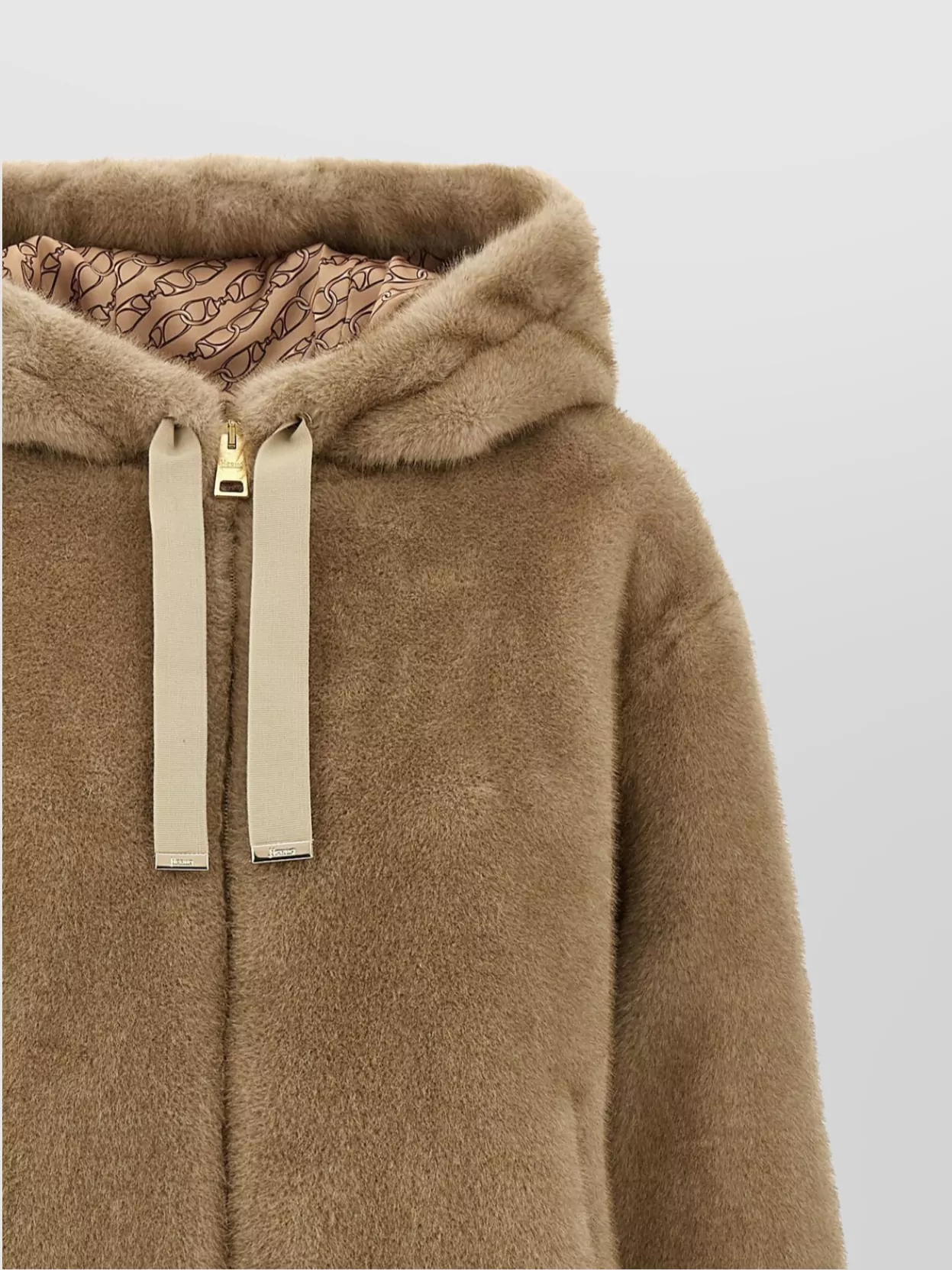 Herno Hooded Faux Fur Jacket
