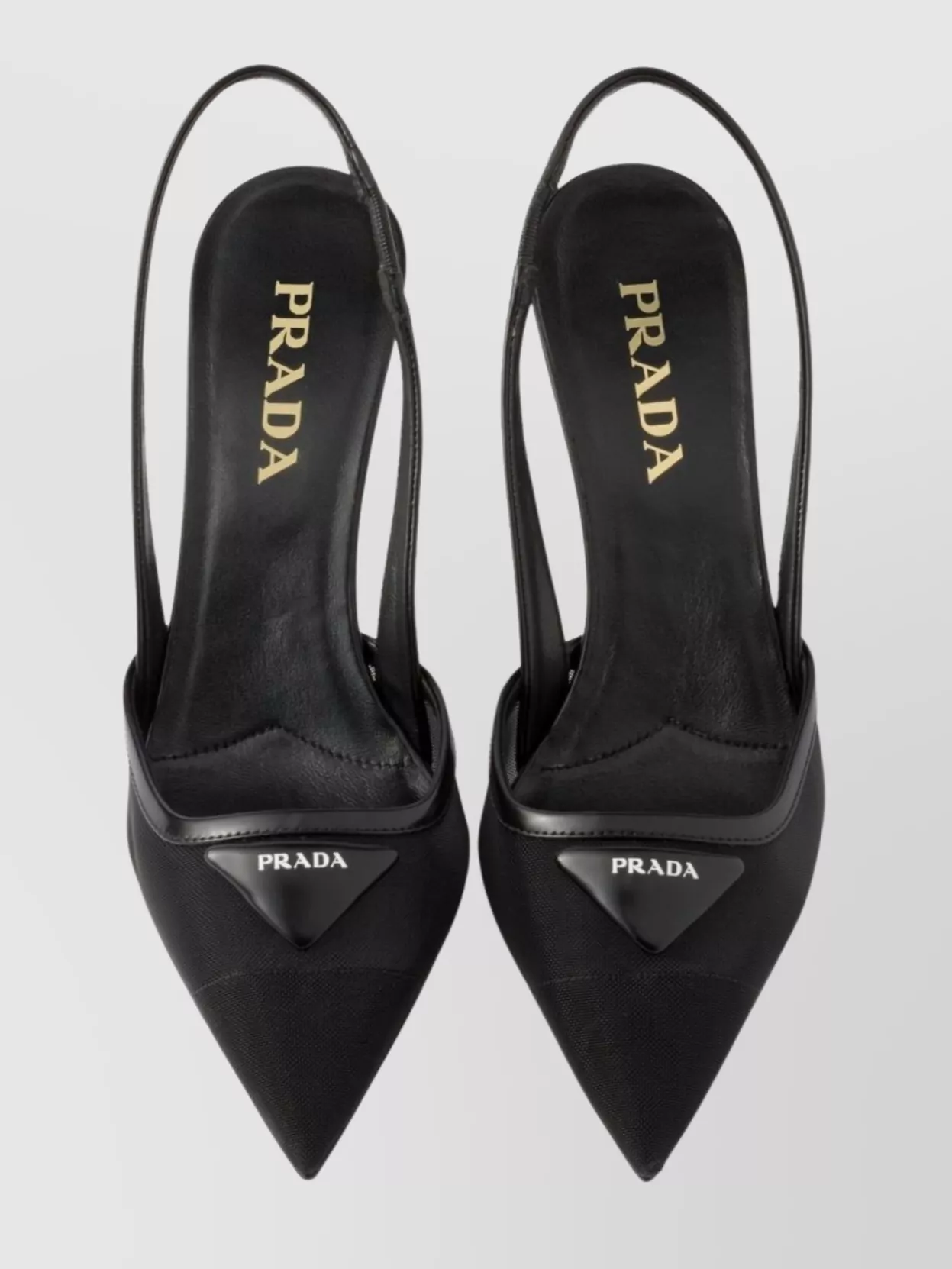 Prada Pointed Toe Mesh Slingback Pumps