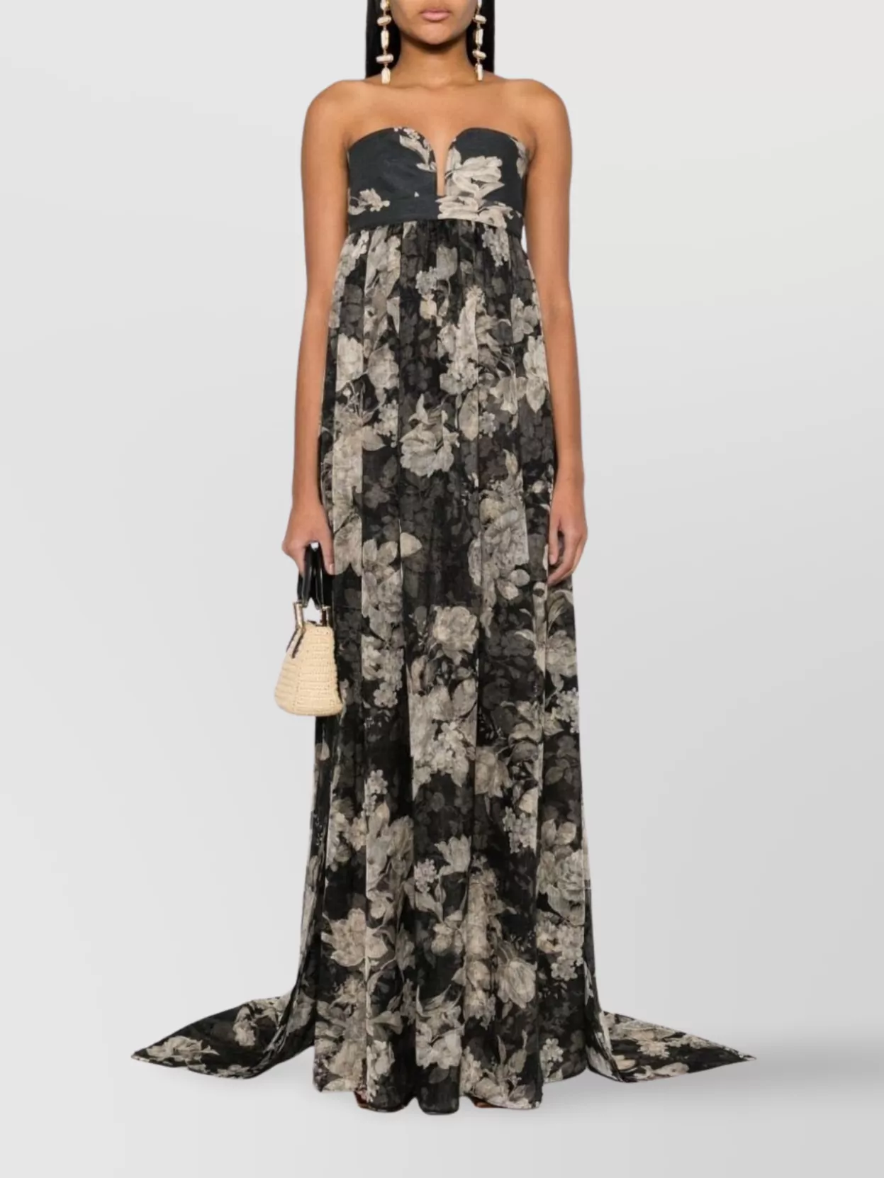 Max Mara Floral Print Cotton Long Dress