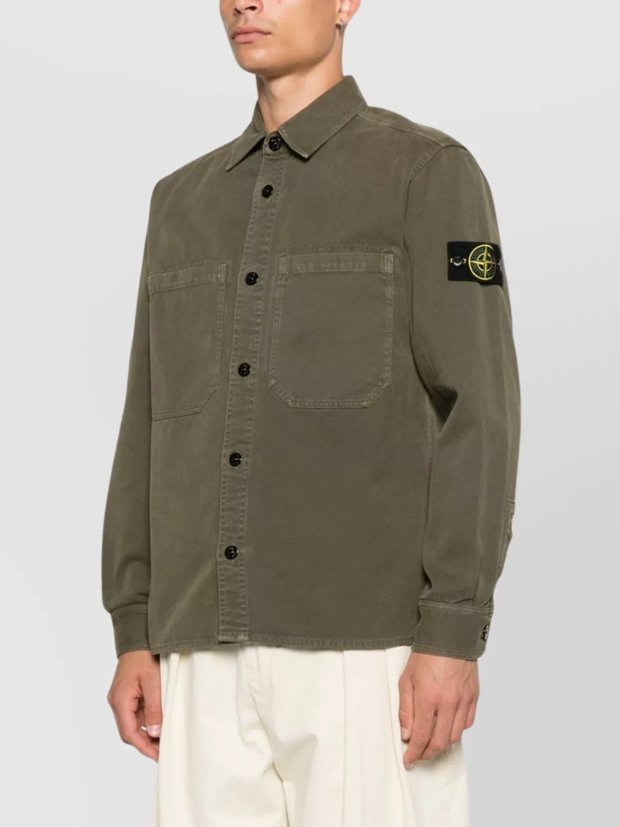 Stone Island Long Sleeve Shirt With Two Chest Pockets