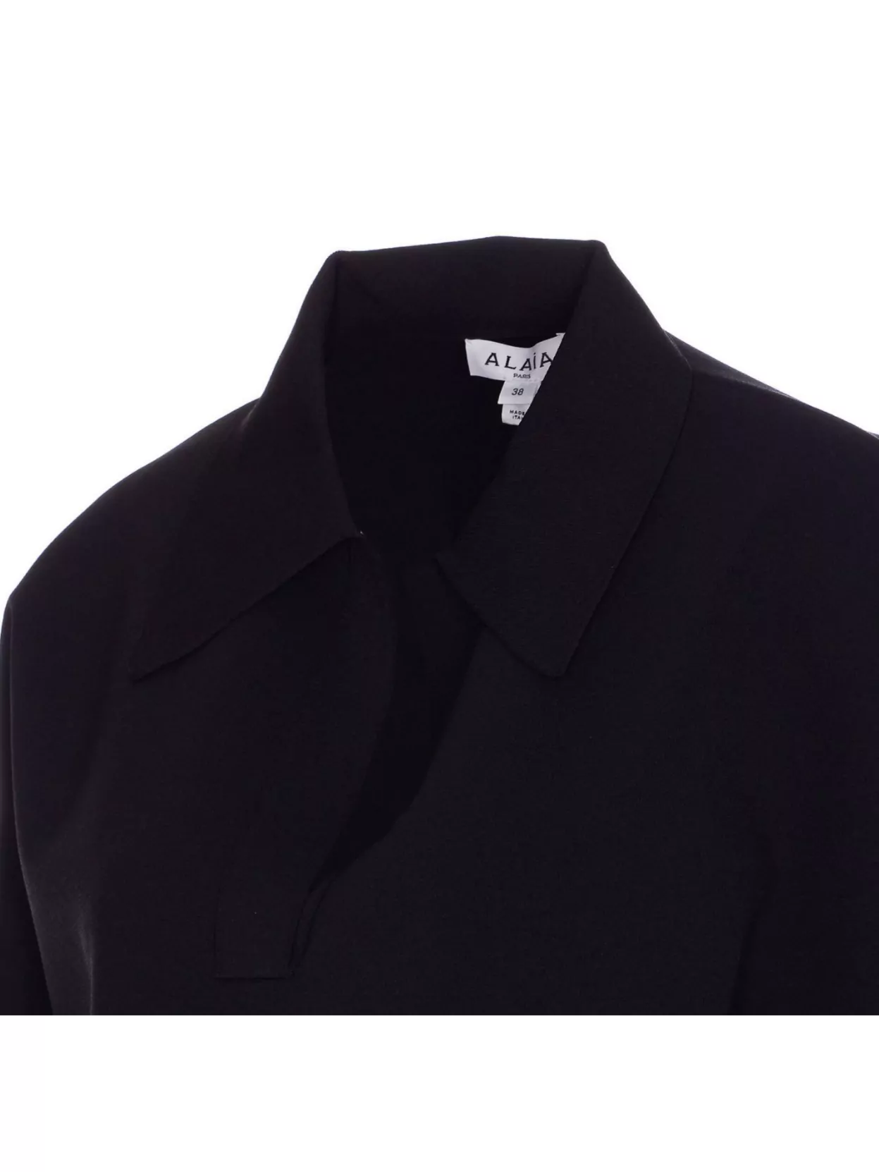 Shop Alaïa Short Sleeve V-neck Crop Polo Top