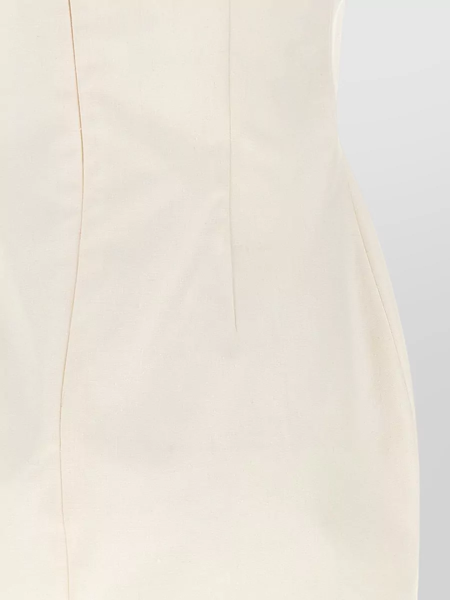 Magda Butrym Cotton Ruffled Sweetheart Neck Mini Dress