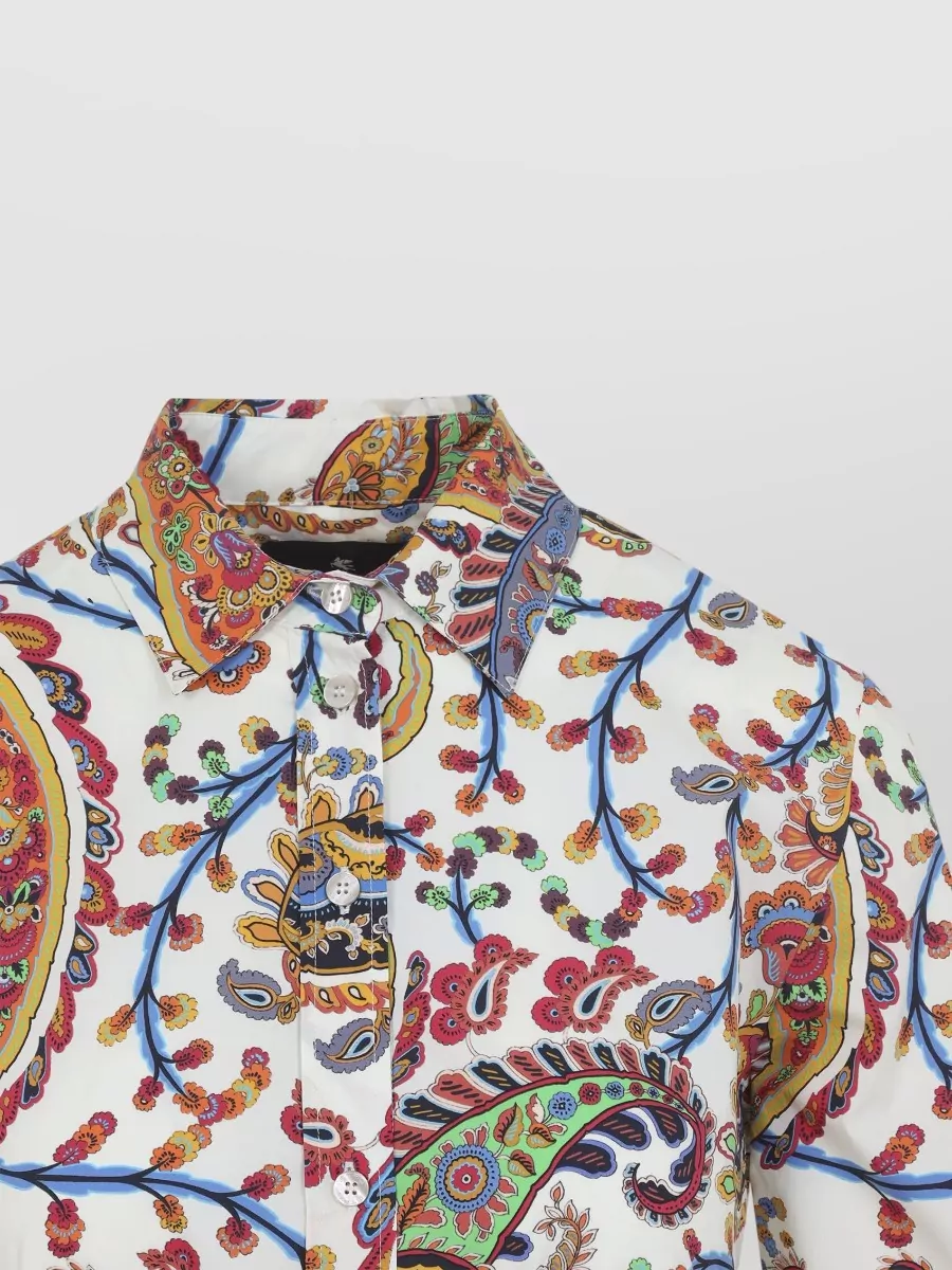 Etro Midi Shirt Dress Belted Waist Paisley