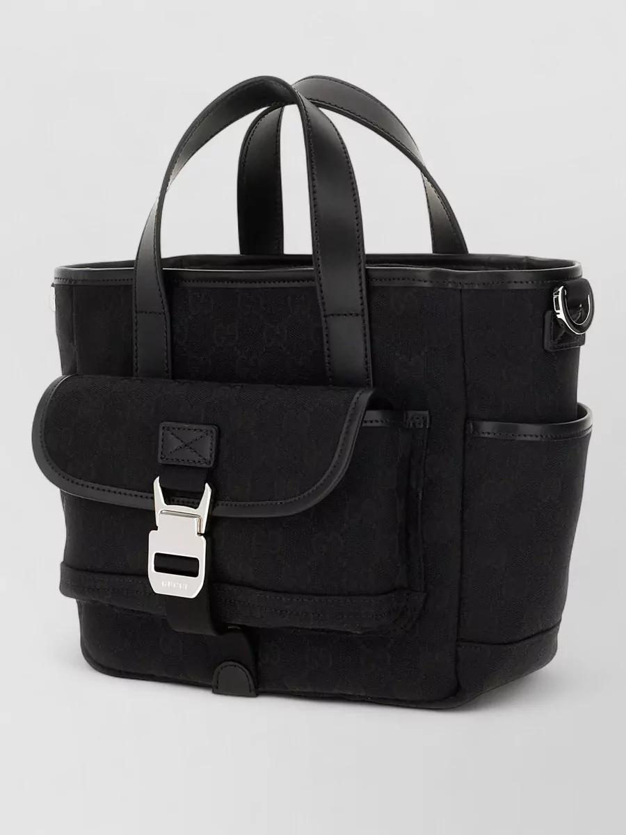 Gucci Embroidered Canvas Shoulder Bag