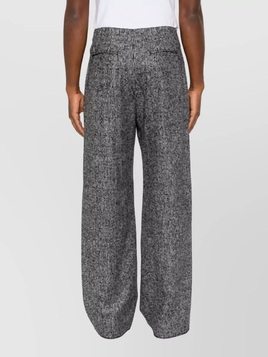 Emporio Armani Wool Silk Wide-Leg Trousers