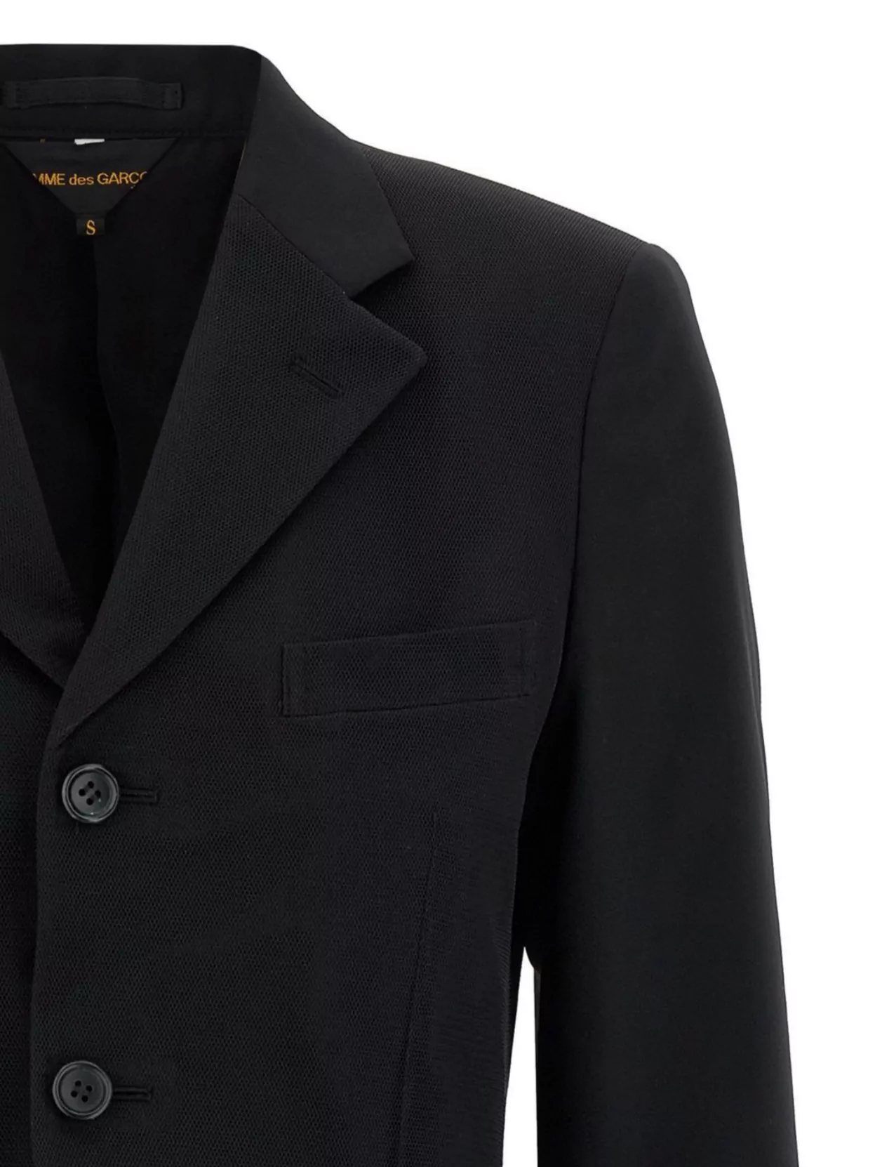 Shop Comme Des Garçons Geometric Blazer Featuring Tulle Detailing